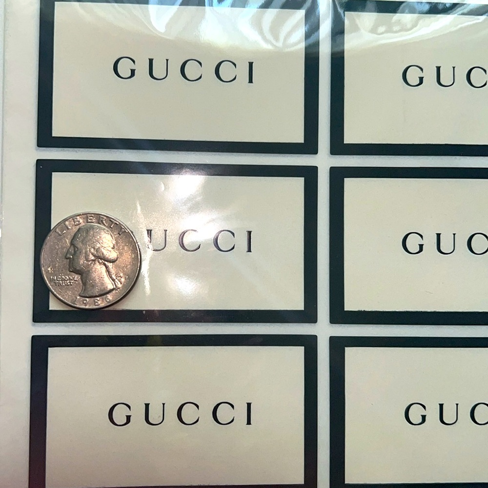 Original Collector’s Item Gucci Cream and Black Stickers /seals Labels - Picture 6 of 6